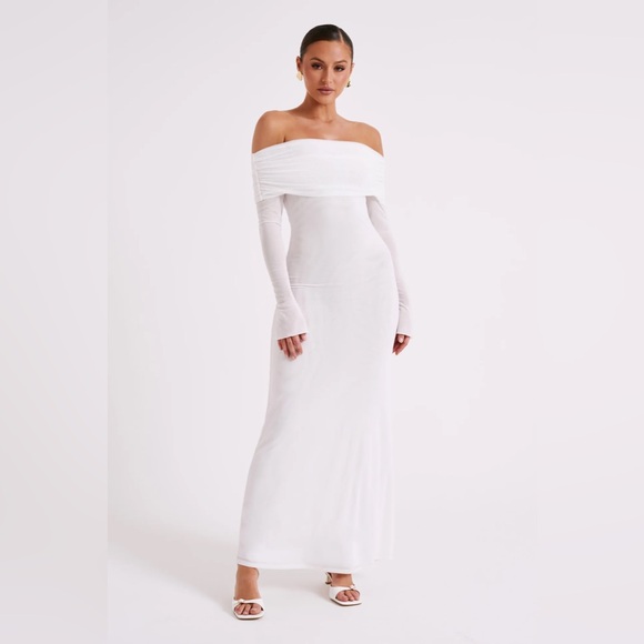 Meshki Dresses & Skirts - Meshki White Off-Shoulder Maxi Dress